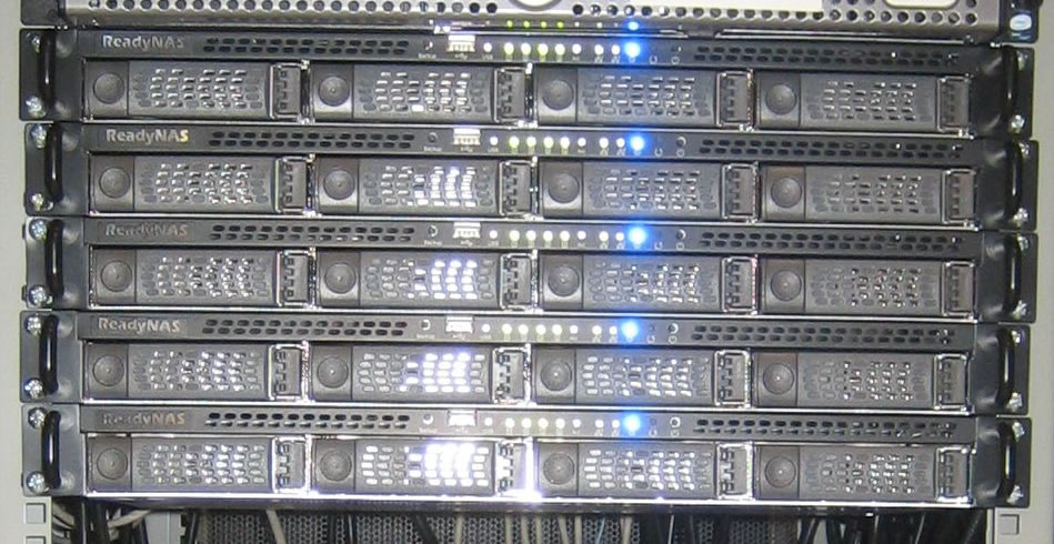 ReadyNAS units mounted in the rack